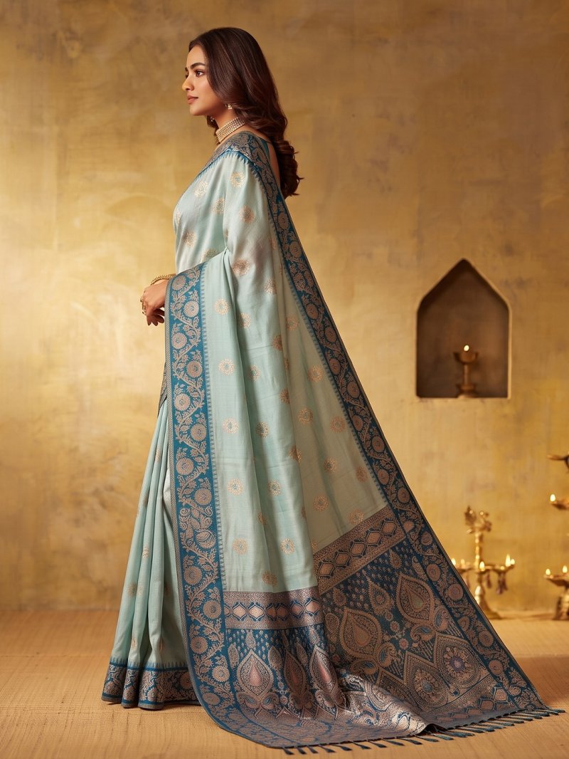 Geetanjali By Ast Silk Blend With Rich Zari Work Saree